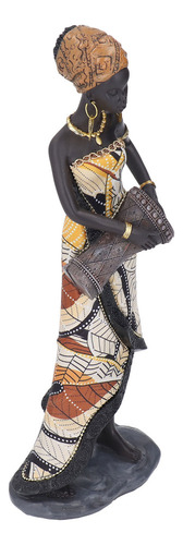 Perfecto Estatua De Tambor Africano Hecha A Mano Con