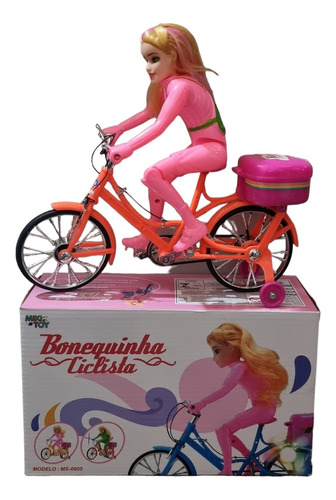 Boneca Na Bicicleta Com Luz E Som Anda Sozinha A Pilha