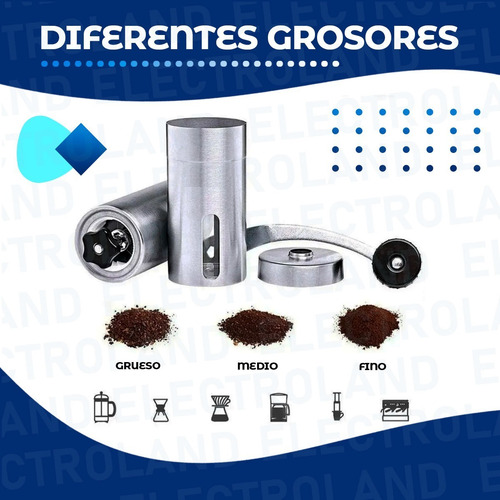 Imagen 5 de 10 de Molinillo Cafe Manual Grano Moledor Triturador Acero Inoxida