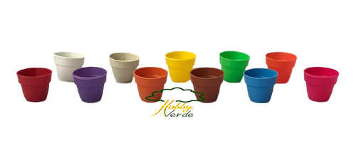 Imagem 2 de 9 de Vaso Plástico Pote 4 Colorido Artesanato Plantas Mudas 50 Ud