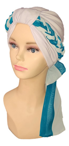 Turbante Gorro Mujer Elegante Oncológico Quimio Con Trenza