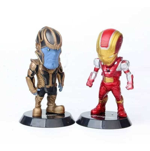 Lote Bonecos Miniaturas Herois Marvel Thanos Thor Deadpool
