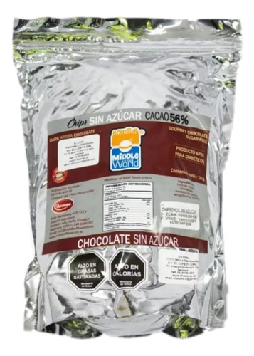 Chips De Chocolate Sin Azúcar 56% Cacao 1 Kg