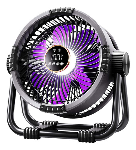 Ventilador De Camping Multiusos Con Gancho Colgante Con Gris