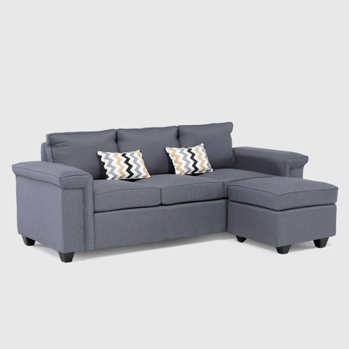 Sofá Cottoni 3 Cuerpos Sicilia + 1 Pouf Tela