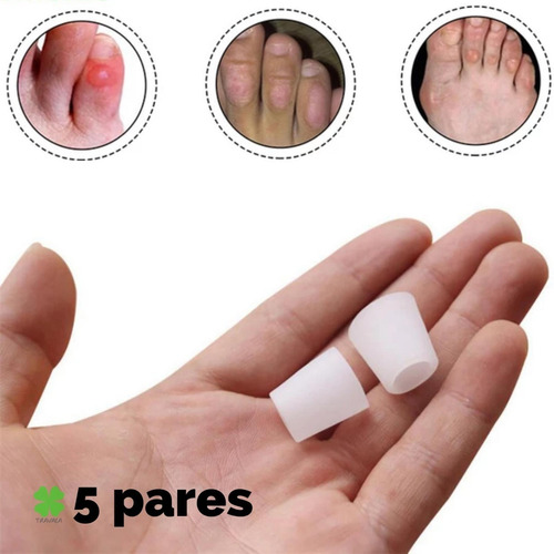 Kit 5 Pares Protetor De Dedos Dos Pés Contra Calos E Atrito