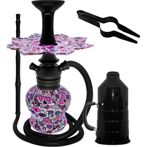 Imagem 2 de 3 de Narguile Black Hookah Mini Monster Caveira Mexicana