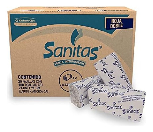 Toallas Interdobladas Kimberly-clark Sanitas 20 Paq. C/100pz