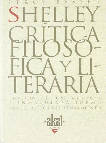 Libro - Percy Bysshe Shelley Crítica Filosófica Y Literaria