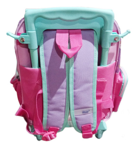 Mochila Kinder Con Ruedas Ruz Onix Color Rosa Diseño De La Tela Lisa