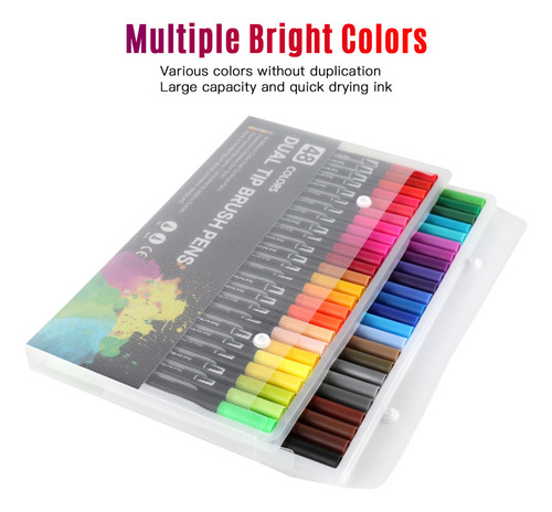 Marcadores De Doble Punta De 72 Colores Para Dibujar Y Bosqu