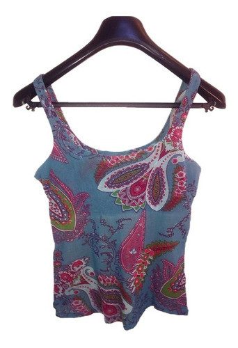 Musculosa Floreada De Microtul Forrado