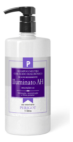 Shampoo Neutro Ácido Hialurônico Delux Iluminato 1l Pet Cães