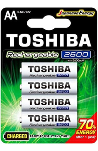 Pilha Recarregável Aa 2600mah C/4 Toshiba