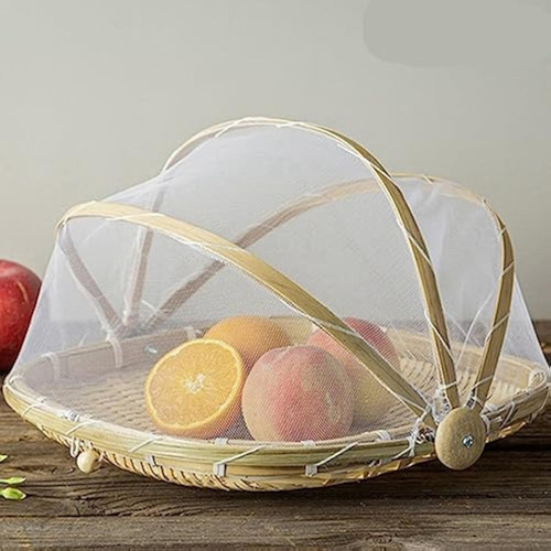 Cesta Cuadrada De Bambú Para Servir Comida Con Tapa, 3 Pieza