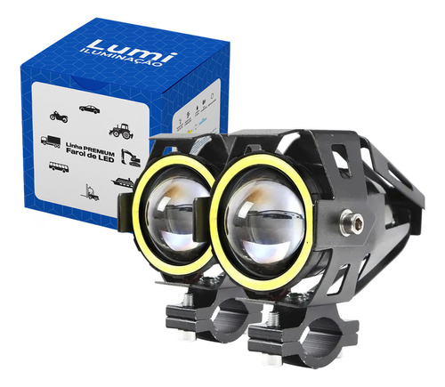 Par Refletor Holofote Luminaria Farol U7 50w Cor Da Carcaça Preto Cor Da Luz Branco Frio 12v/60v Bivolt