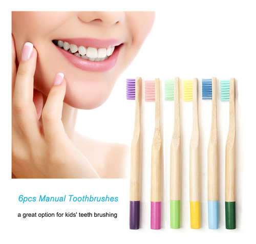 Juego De Cepillos De Dientes De BambĂș Para 6 Piezas, Cerdas