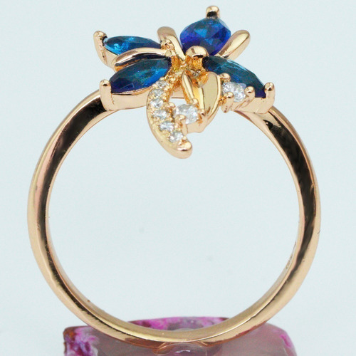 Anillos Compromiso Oro 18k Amor Elegante Mujer Joyas Lujosas