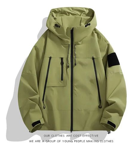 Chaqueta Casual Con Capucha Impermeable A Prueba De Viento P