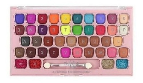 Paleta de sombras de teclado de 39 colores y 4 tonos de purpurina