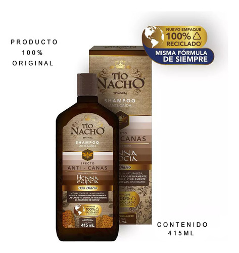 Champu Tio Nacho Anticanas Anticaida Henna Egipcia 415ml.