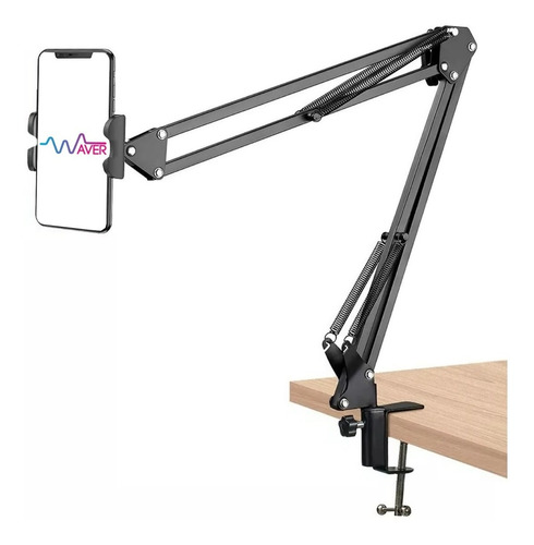 Suporte Articulado De Mesa + Clip De Smartphone Universal