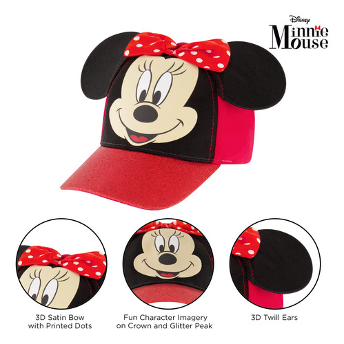Gorro Con Orejas De Minnie Mouse Gorra De Béisbol Niñas