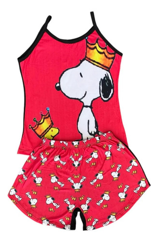 Pijama Mujer De Snoopy Short Y Blusa