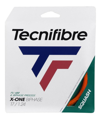 Corda Tecnifibre X-one 17l 1.24mm Biphase Squash Laranja- Se