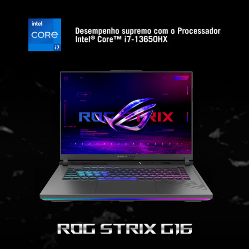 Notebook Gamer Asus Rog Strix G16 I9 32gb 1tb Rtx 4070 Cinza