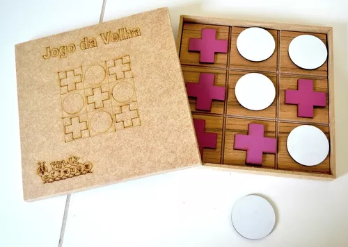 Jogo da Velha Tic Tac Toe em Madeira mdf