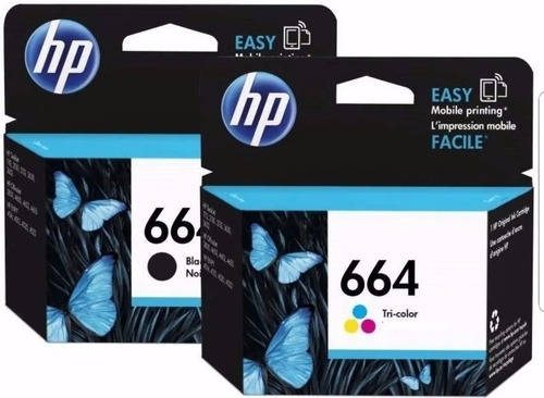 Pack Cartuchos Hp 664 Tri Color + Negro