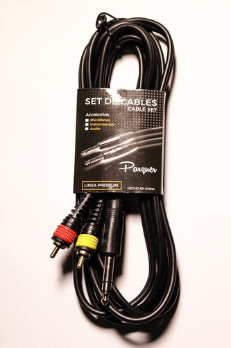 Imagen 2 de 10 de Cable Profesional Rca Macho A Plug Stereo 3 Mtrs Parquer
