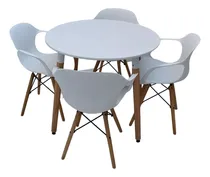 Comprar Combo De Comedor Eames Mesa 90 Cm Sillon Eames Original X 4 