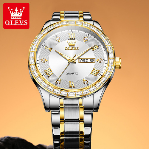 Relojes De Cuarzo Con Diamantes De Lujo Olevs Luminous