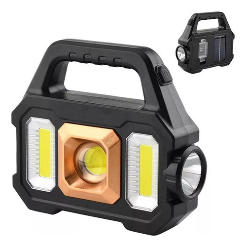 Linterna Solar Portátil Recargable Cob Led Emergencia Yd2205