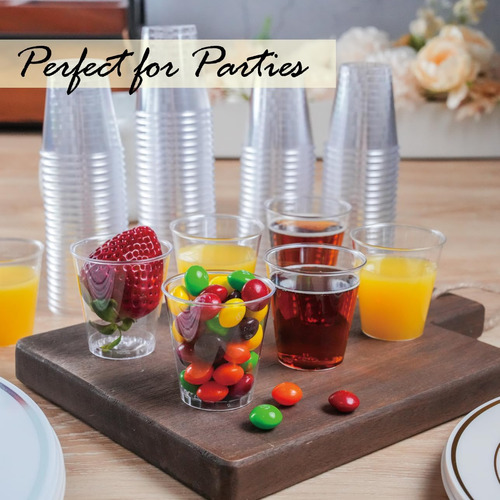 Craft And Party, 100 Vasos Transparentes De Alta Calidad De
