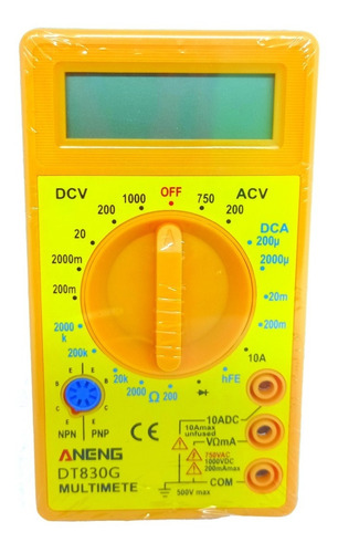 Multímetro Digital Tester Lcd Con Batería Porbador V Dt-830g