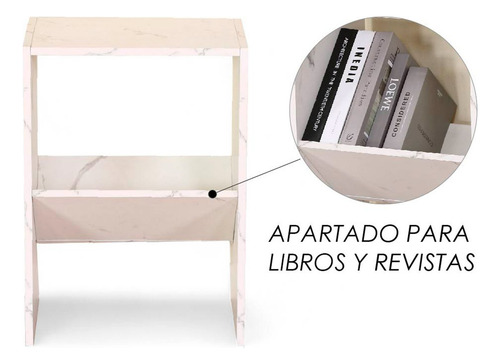 Buro Mesa De Noche Minimalista Blanco Acabado Brillante