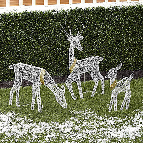 A Set De 3 Decoraciones Navideñas Con Renos Brillantes