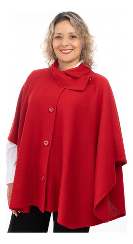 Poncho Ruana Capa Mujer Elegante. Rosita Rojo