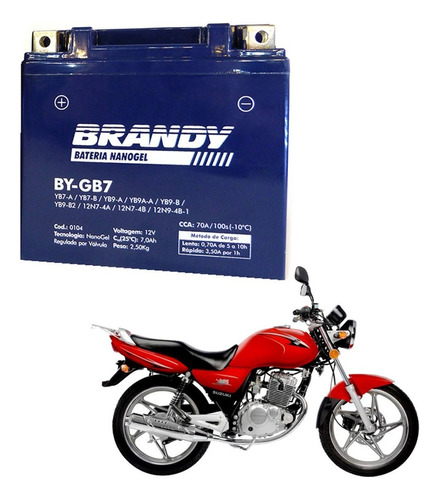 Bateria Gel Yes 125 By-gb7 Brandy - Dura 4x Mais