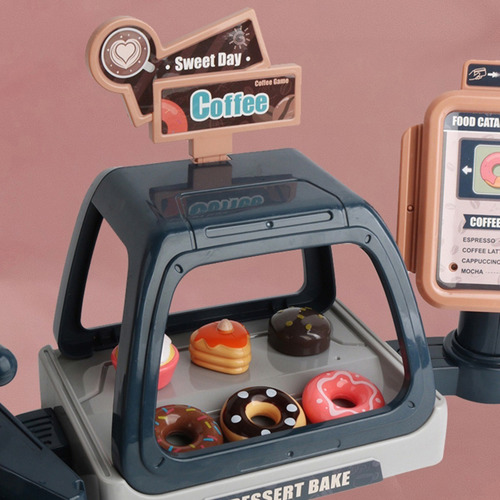 Imagen 6 de 8 de Juguete Cafeteria Niños Niñas Barista Con Caja Registradora
