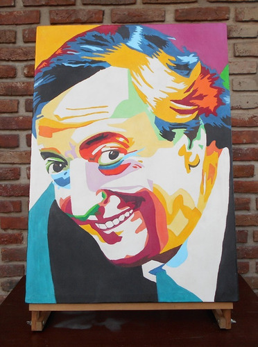 Imagen 1 de 1 de Cuadro De Nestor Kirchner Pintado A Mano 50x70