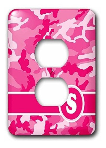 3drose Lsp_165841_6 Linda Rosa Camuflaje Camuflaje Letra S C