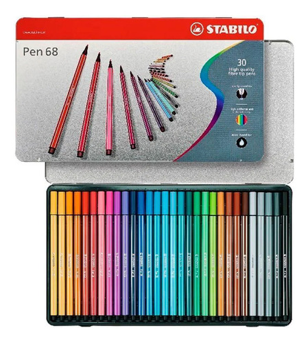 Set Stabilo Pen Point 68 Punta Fina 30 Colores