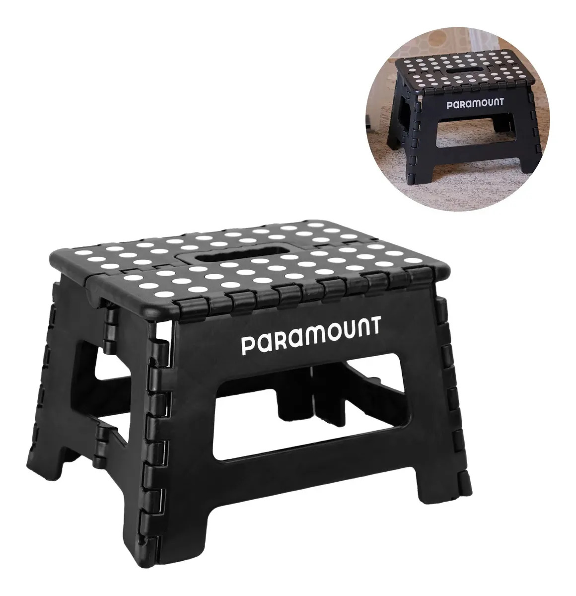 Banqueta Banquinho Escada 1 Degrau 22cm 150kg Slim Paramount Acabamento da estrutura Plástico preto Cor Preto