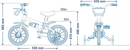 Bicicleta Aro 12 Infantil Menino Nathor Fireman C/ Rodinhas