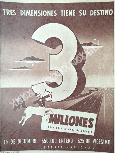 Cartel Retro Loteria Nacional Diciembre 1953 /161