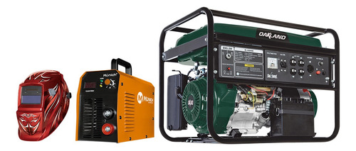 Generador 6000w Enc Elec+soldadora Mi200 E6013/7018+careta E